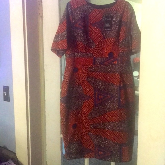 African Print Midi Dress - Picture 1 of 6